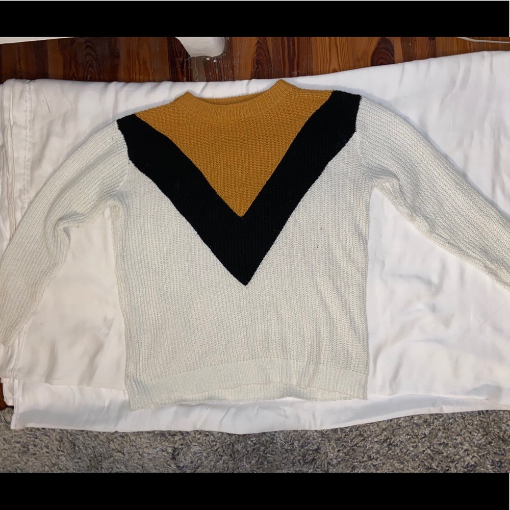 Geometric Off White Sweater